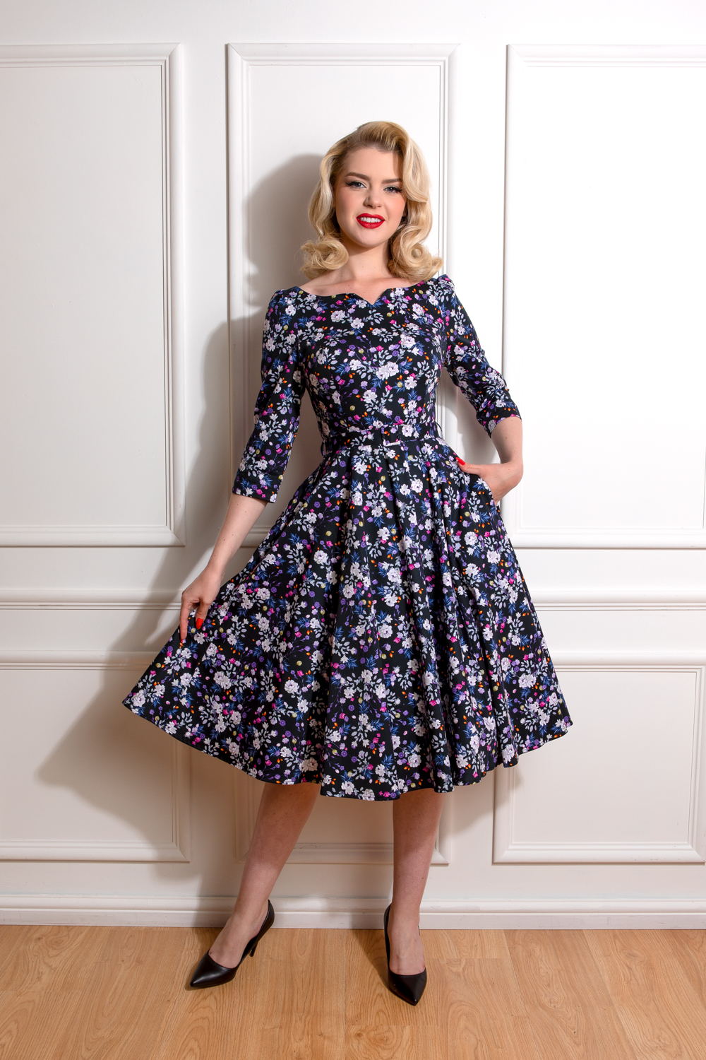 Aubrey Polka Dot Swing Dress